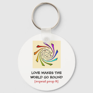 love makes the world go round/repeal prop 8 key ring