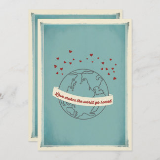 Love Makes The World Go Round Wedding Invitation