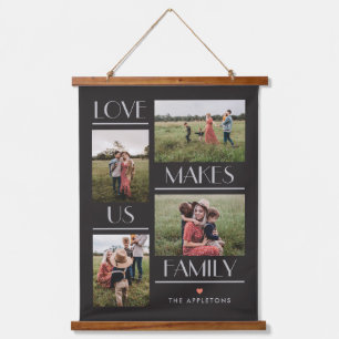 Love Makes Us Family Editable Colour Wall Tapestry