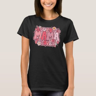 Love Mama Leopard Groovy Flower Retro Valentine Da T-Shirt