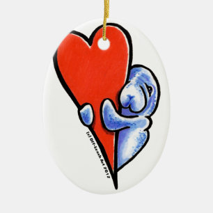 Love Manatees Ceramic Tree Decoration