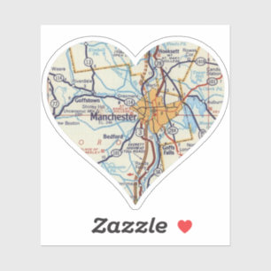 Love Manchester NH Vintage Map