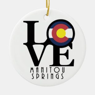 LOVE Manitou Spring Ceramic Ornament