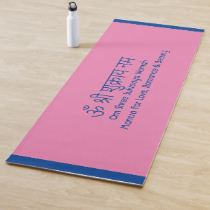 Love Mantra Sanskrit Pink Yoga Matt Yoga Mat