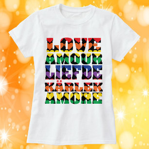 Love Many Languages Hearts Rainbow T-Shirt