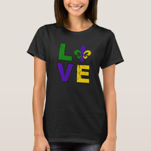 Love Mardi Gras Fat Tuesday Fleur De Lis Carnival T-Shirt