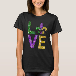 Love Mardi Gras Fleur De Lis Carnival Vacation Gir T-Shirt