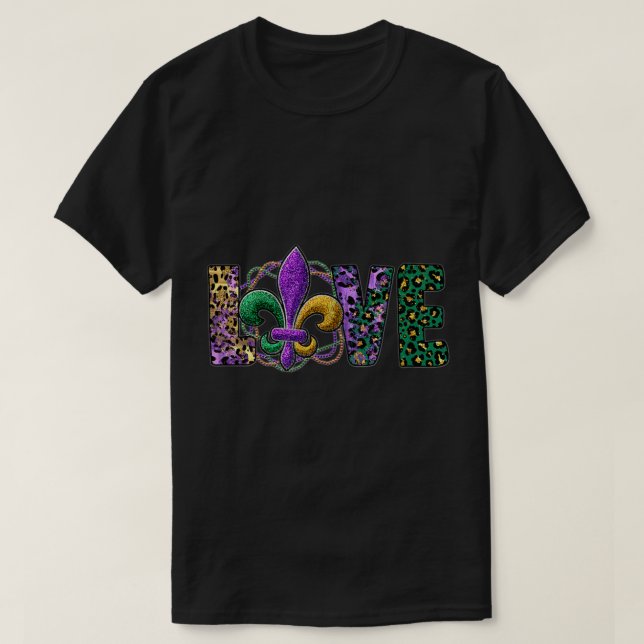 Love Mardi Gras Funny Carnival Party Woman Man Kid T-Shirt (Design Front)