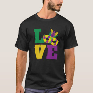 Love Mardi Gras Masquerade Mask T-Shirt