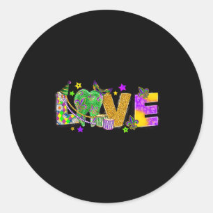 Love Mardi Gras Tooth Jester Teeth Dentist Dental Classic Round Sticker