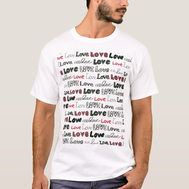 Love Marker Texture Seamless Background T-Shirt (Front)