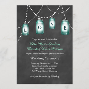 Love Mason Jars Wedding Invitation