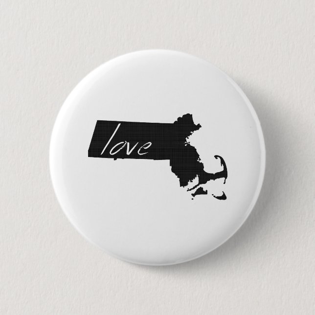 Love Massachusetts 6 Cm Round Badge (Front)