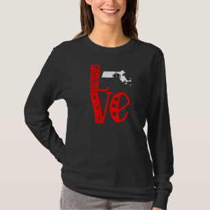 Love Massachusetts In Block Letters T-Shirt
