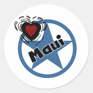 Love Maui Classic Round Sticker