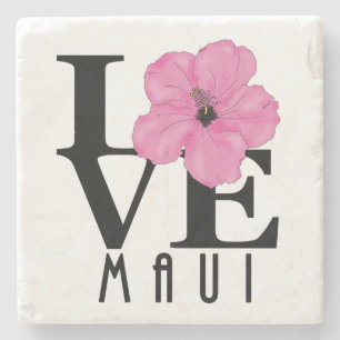 LOVE Maui Pink Stone Coaster
