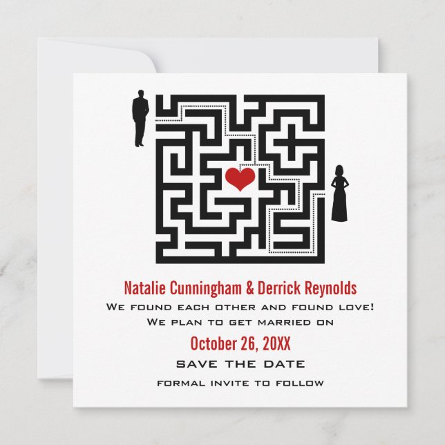 Love Maze Save the Date Invite (Front)