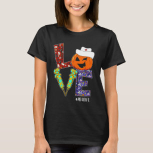 Love MBU Nurse Life Nurse Halloween Scary Pumpkin  T-Shirt
