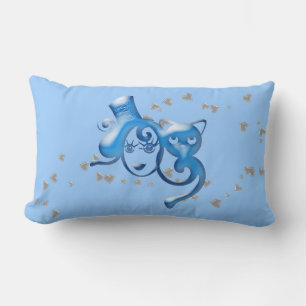 LOVE ME BLUE THROW PILLOW