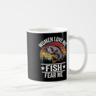 Love Me Fish Fear Me Men Fisher Vintage Funny Fish Coffee Mug