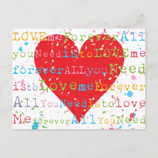 Love Me Forever Postcard (Front)