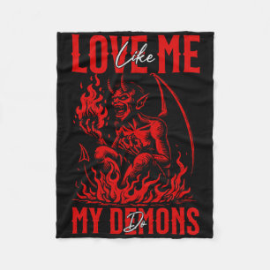 Love Me Like My Demons Do Emo Halloween Goth Satan Fleece Blanket