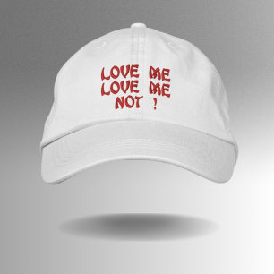 "Love Me, Love Me Not" Valentine's Day  Embroidered Hat