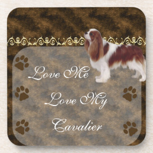 Love Me Love my Cavalier Coaster set brown