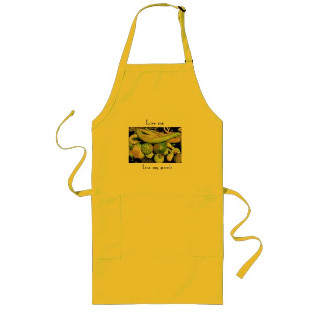Love Me Love My Gourds Apron--for the gourd lover! Long Apron (Front)