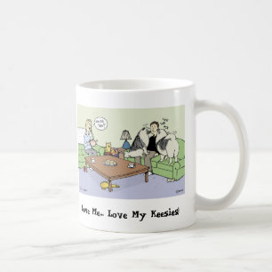 Love Me, Love My Keesies   Keeshond Dogs Cartoon Coffee Mug