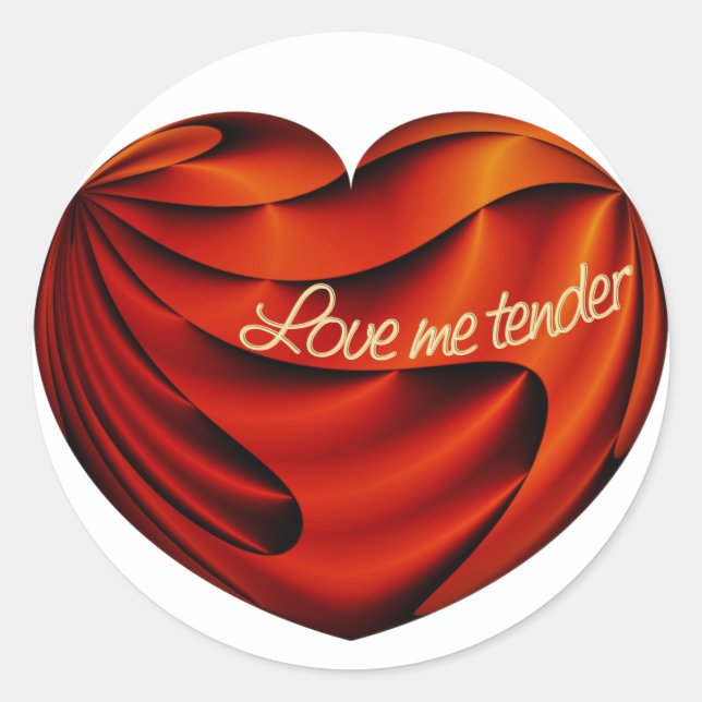 Love Me Tender Classic Round Sticker (Front)