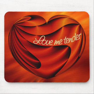 Love Me Tender - fire red waves Mouse Pad