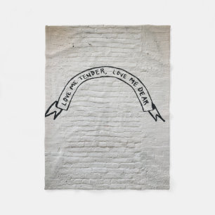 Love me tender love me dear wall quotes fleece blanket