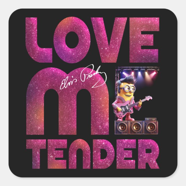 Love me tender square sticker (Front)