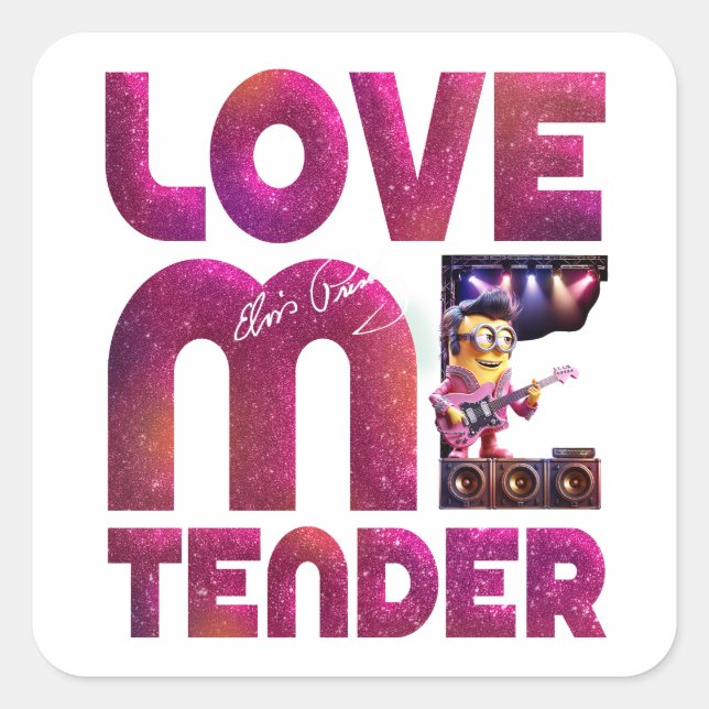 Love me tender square sticker (Front)