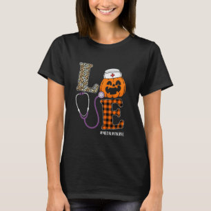 Love Med Surg Nurse Leopard Pumpkin Halloween Nurs T-Shirt