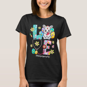 Love Med Surg Nurse Life Bunny Stethoscope Easter T-Shirt