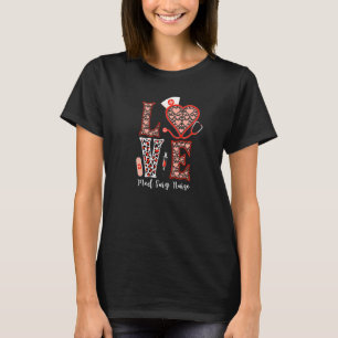 Love Med Surg Nurse Stethoscope Heart Leopard For  T-Shirt