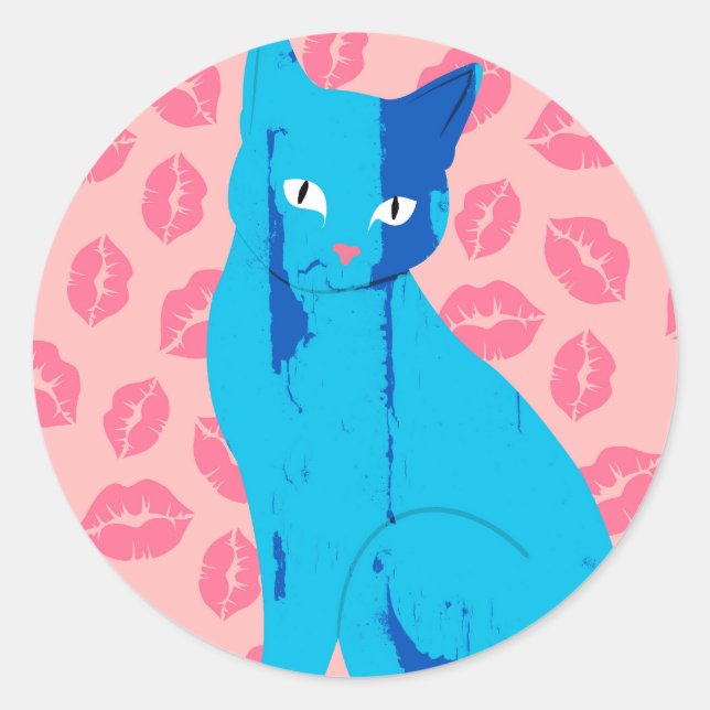 Love Meow-ment Classic Round Sticker (Front)