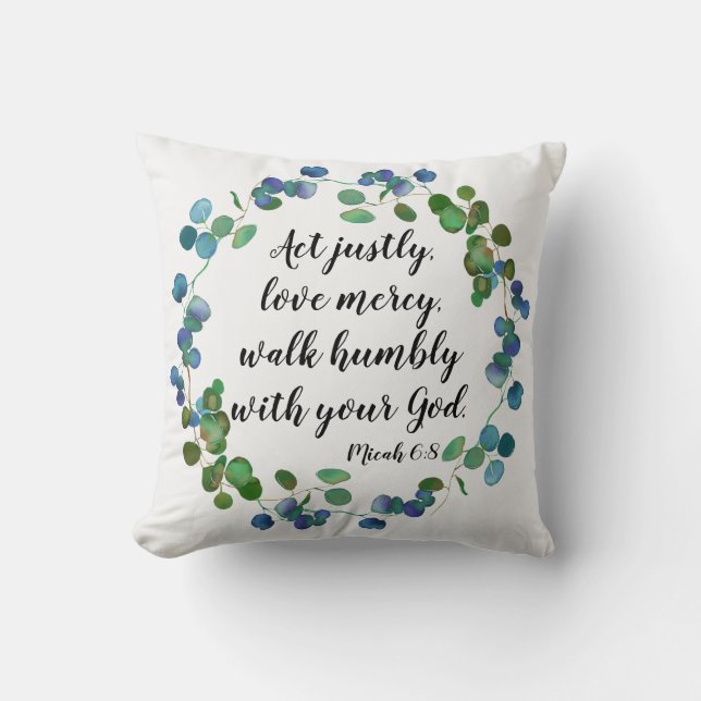 Love Mercy Scripture Custom Inspirational Quote Cushion (Front)