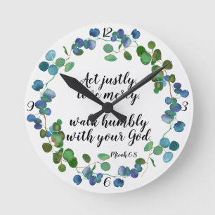 Love Mercy Scripture Custom Inspirational Quote Round Clock