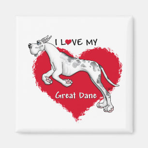 Love Merlequin Great Dane Magnet