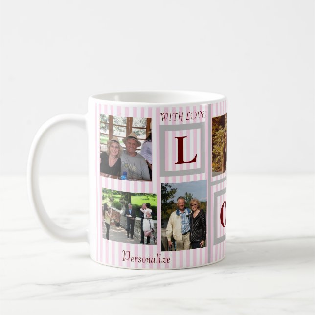 LOVE MESSAGE EASY FILL PHOTO COLLAGE  COFFEE MUG (Left)