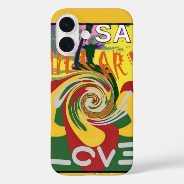 Love Message in Rasta Colours Art Print Case-Mate iPhone Case (Back)