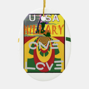 Love Message in Rasta Colours Art Print Ceramic Ornament
