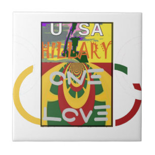 Love Message in Rasta Colours Art Print Ceramic Tile