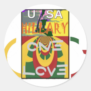 Love Message in Rasta Colours Art Print Classic Round Sticker