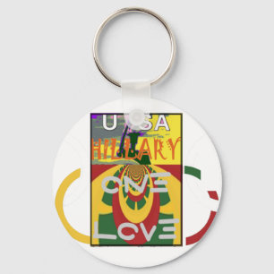 Love Message in Rasta Colours Art Print Key Ring