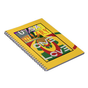 Love Message in Rasta Colours Art Print Notebook