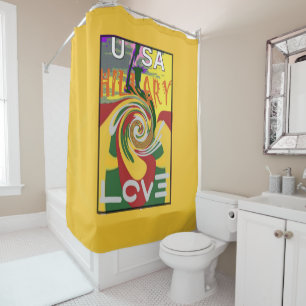 Love Message in Rasta Colours Art Print Shower Curtain